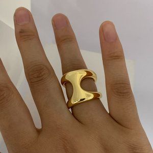 Uno de 50 Ring- SHORTCUT Ring Gold-Plated Metal Ring Women Jewelry Gift size 8